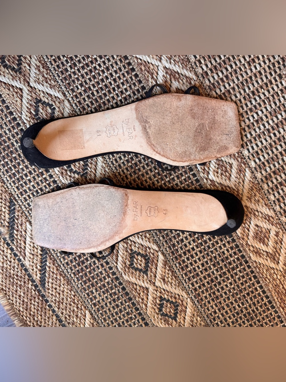 BY FAR Black Suede Virgo Kitten Heel Sandals Size 41 US 10.5 - Picture 4 of 4